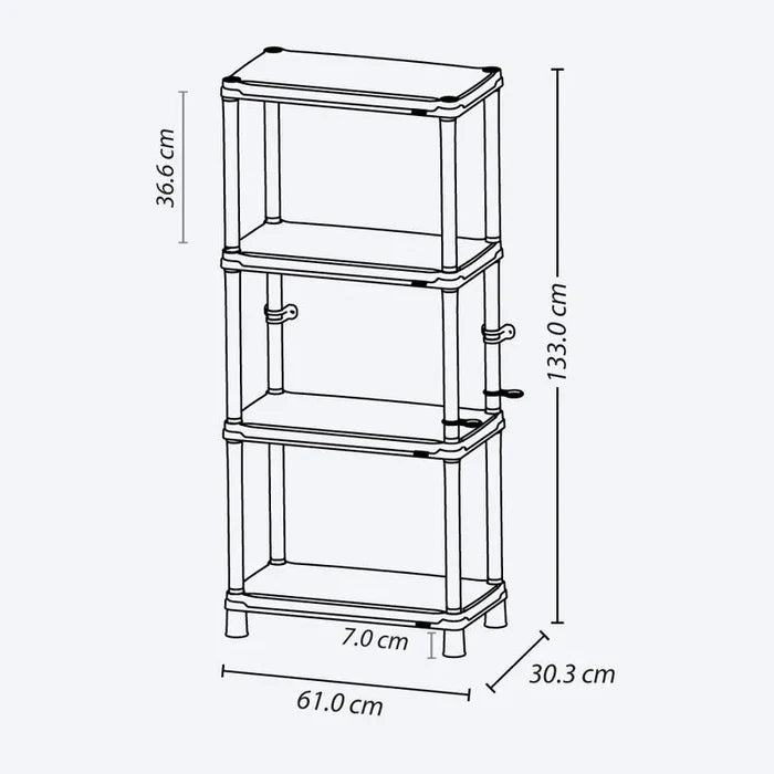 Estante Infantil de 4 Niveles 12" Azul Verano