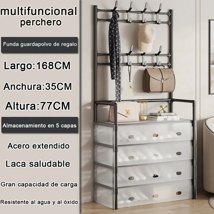 ESTANTE ZAPATOS ORGANIZADOR ZAPATERO METÁLICO ANTI POLVO BLANCO