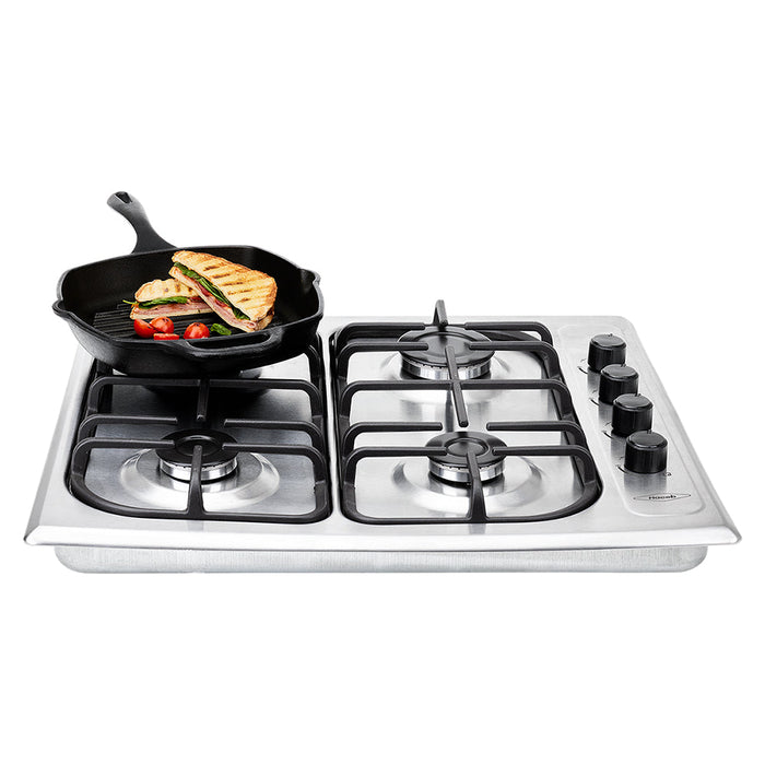 Estufa de Empotrar Haceb Inox 60x51 Hierro Fundido a Gas Natural