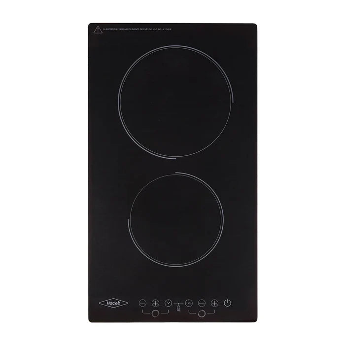 Estufa de empotrar Vitrocerámica negra 30 cm eléctrica 220V Haceb