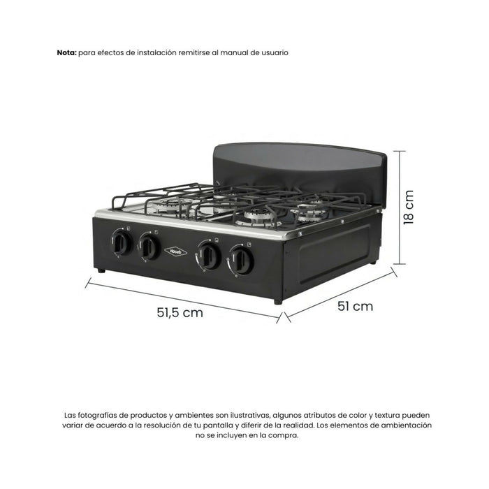 ESTUFA DE MESA HACEB AVELLANA T GAS PROPANO NEGRA - 9001809
