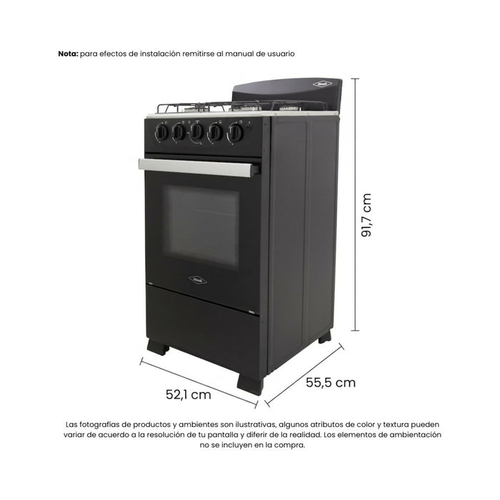 ESTUFA HACEB ROMERO 50-T GAS NATURAL NEGRA - 9002397