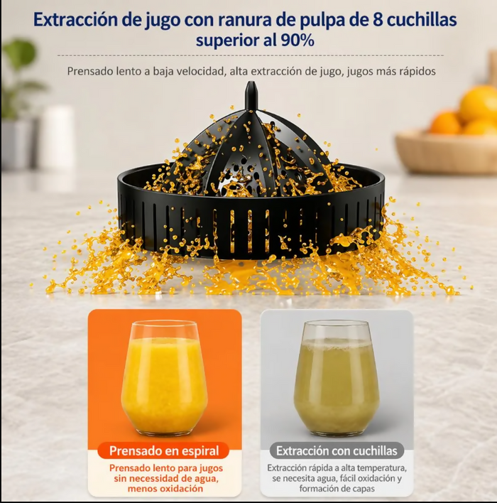 EXTRACTOR DE JUGO DE NARANJA ELÉCTRICO DOBLE CABEZAL