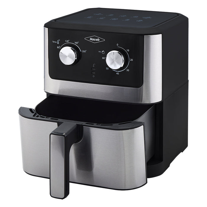 Freidora de Aire Haceb 6 litros  Inox Negra