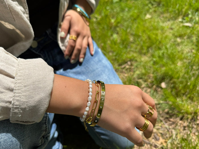 Freshwater Rice Shaped Pearl Bracelet | LINK, design your own