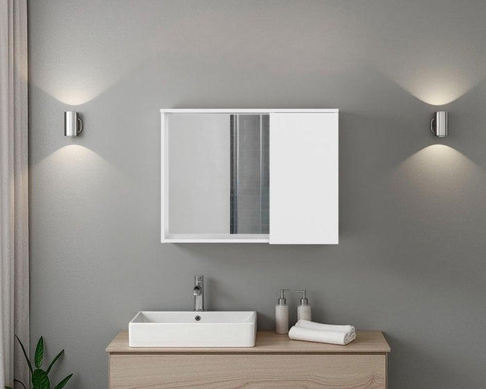 Gabinete De Baño Lagoa, Blanco, Con espacio para guardar objetos de aseo personal ZF