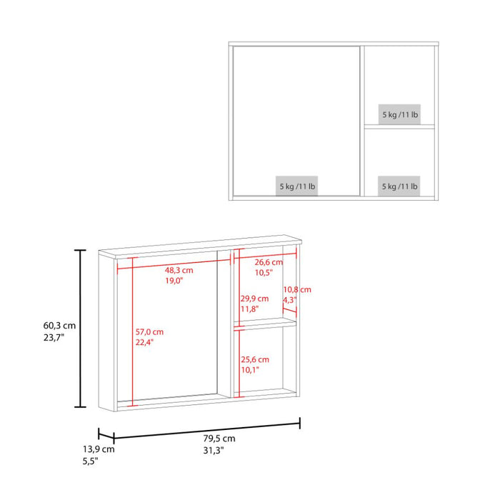 Gabinete De Baño Lagoa, Blanco, Con espacio para guardar objetos de aseo personal ZF