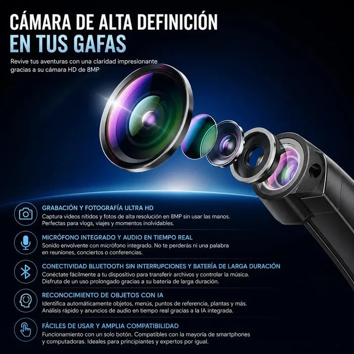 GAFAS CÁMARA INTELIGENTES BLUETOOTH ALTAVOZ SMART GLASSES