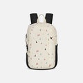 A Sherpani Getaway Terrazzo Print Travel Backpack, front view showing lockable zipper pocket and straps on white background. #color_terrazzo-print