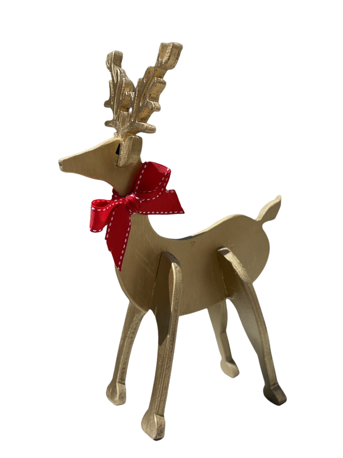 Gold Wooden Reindeer