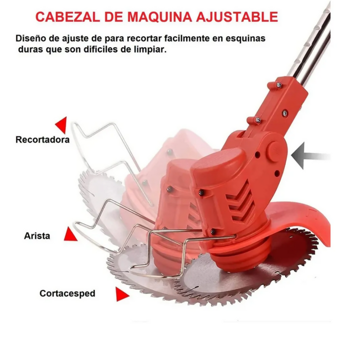 GUADAÑA PODADORA CORTADORA CÉSPED ELÉCTRICA 800W 56V BATERIA NEGRO