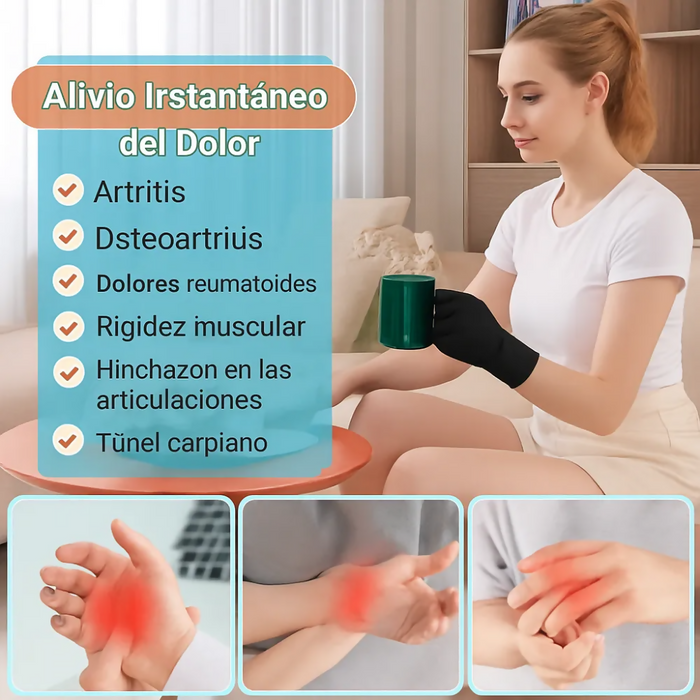 GUANTE TERAPÉUTICO FRÍO CALOR GEL COMPRESIÓN DOLOR MANO