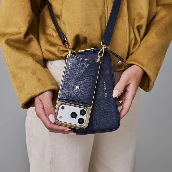 Hailey Pouch Set - Navy Chrome/Gold