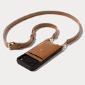 Hailey Side Slot Leather Crossbody Bandolier - Saddle Brown/Gold