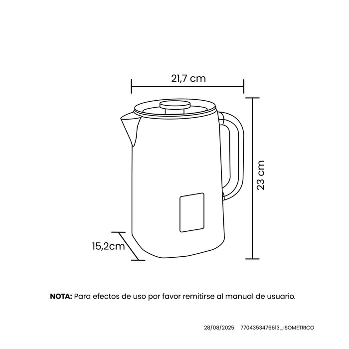 Hervidor De Agua e Infusor Eléctrico Haceb, Negro