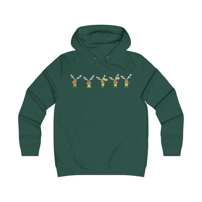 Holiday Girlie College Hoodie - Christmas in the Park Mascot Blinky