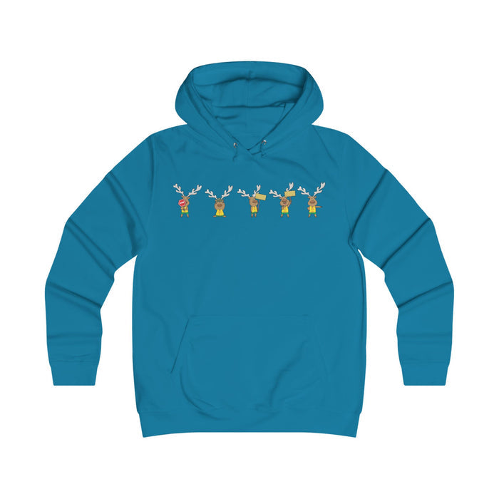 Holiday Girlie College Hoodie - Christmas in the Park Mascot Blinky