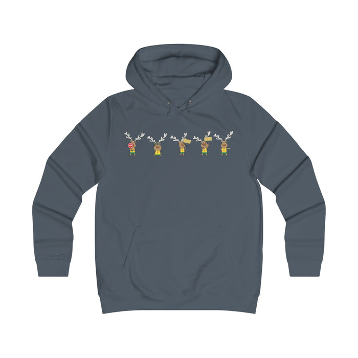Holiday Girlie College Hoodie - Christmas in the Park Mascot Blinky