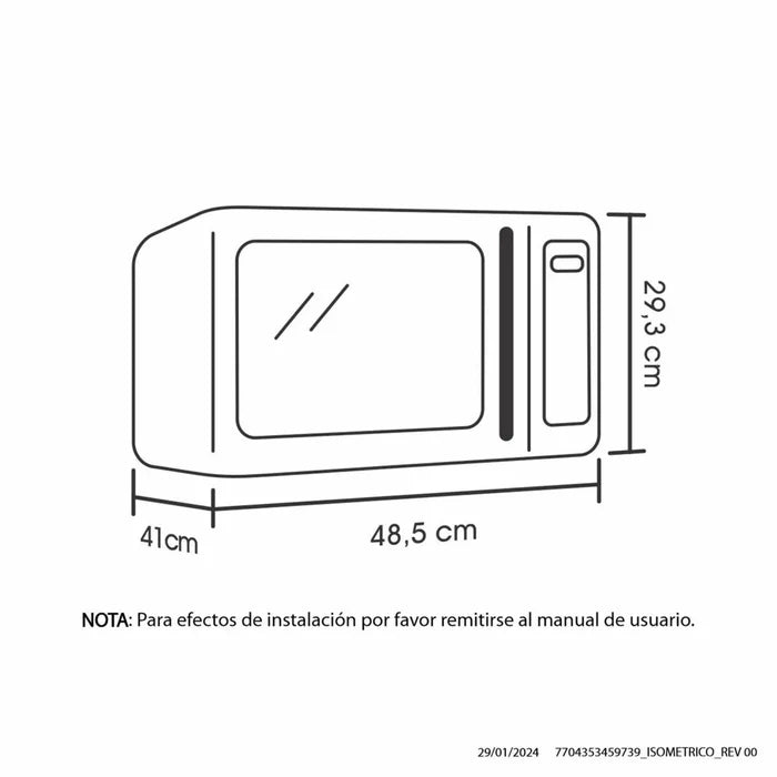 Horno Microondas Haceb 0,9 Grill, Negro