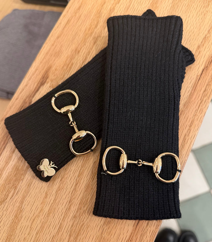 Horsebit Fingerless Gloves
