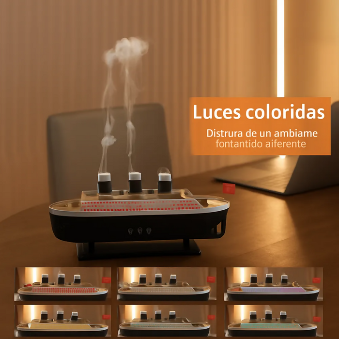 HUMIDIFICADOR DIFUSOR AROMAS ELÉCTRICO LED NIEBLA TITANIC
