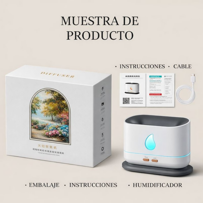 HUMIDIFICADOR GOTITA A10 LLAMA AROMA DIFUSOR ACEITES ESENCIA BLANCO 110V