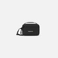 A Sherpani Hyk Raven Black Hip Pack, front view showing pocket and straps on white backdrop.  #color_raven-black