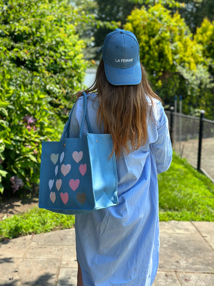Beach Bag with Hearts