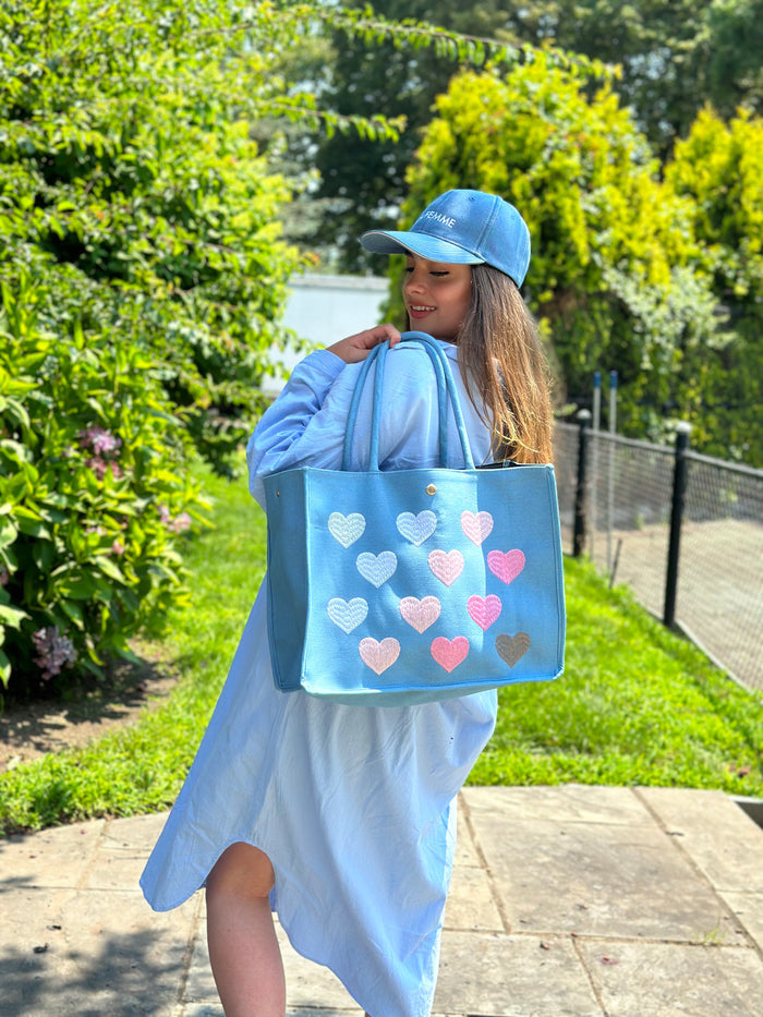 Beach Bag with Hearts