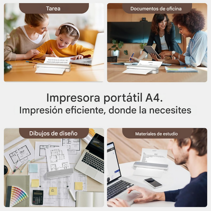 IMPRESORA TÉRMICA PORTÁTIL A4 HPRT MT610 + PAQUETE 100 HOJAS BLANCO