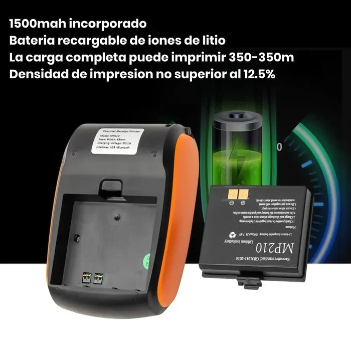 IMPRESORA TÉRMICA PORTÁTIL RECARGABLE BLUETOOTH CON ROLLO