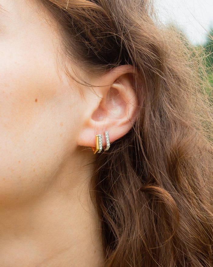 Infinity Huggie Earrings with Sapphires