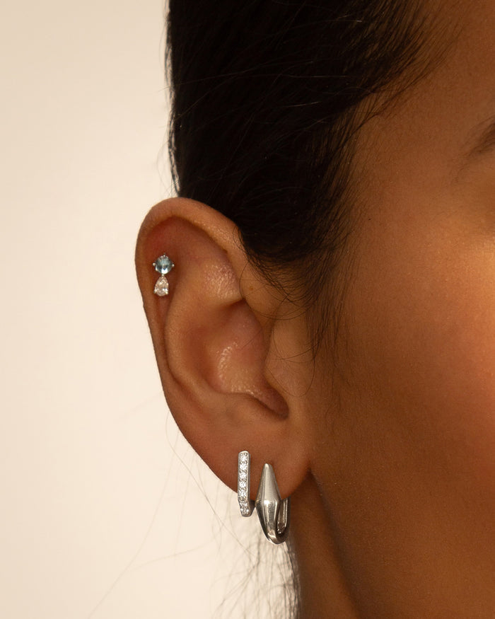 Infinity Huggie Earrings with Sapphires