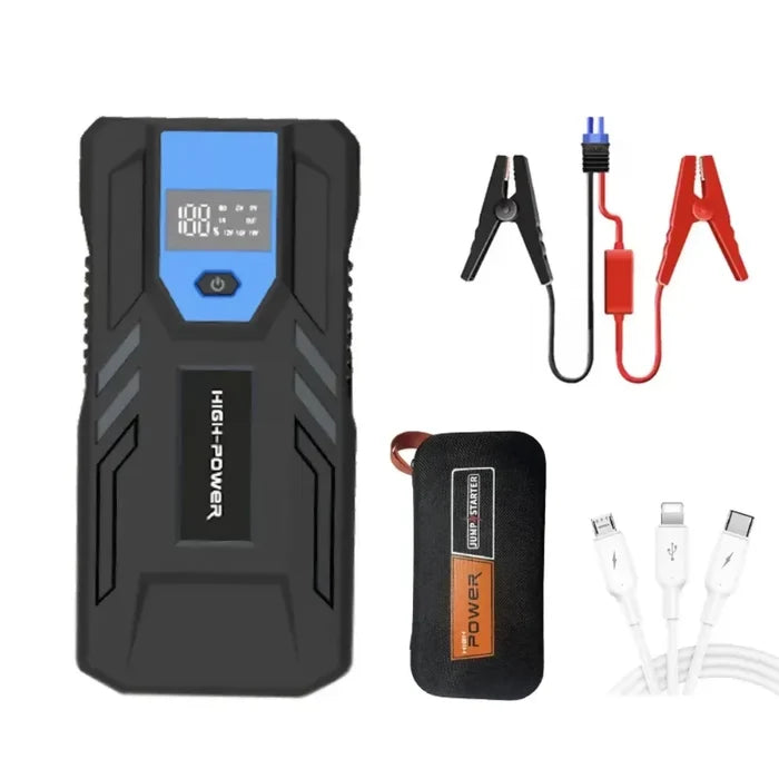 INICIADOR DE BATERÍA PARA CARRO MOTO CON LINTERNA POWER BANK
