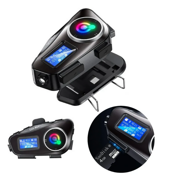 INTERCOMUNICADOR CASCO MOTO Q58MAX BLUETOOTH FM 2 UNIDADES