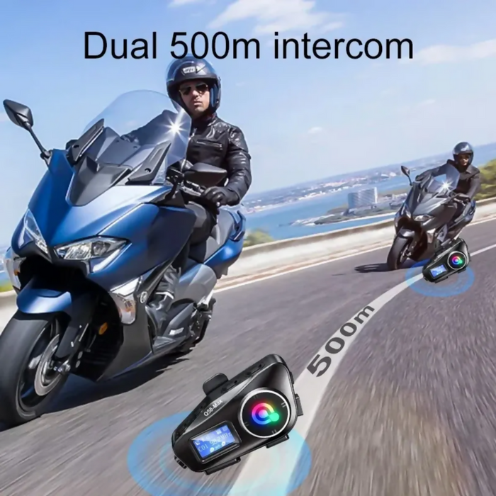 INTERCOMUNICADOR CASCO MOTO Q58MAX BLUETOOTH FM 2 UNIDADES