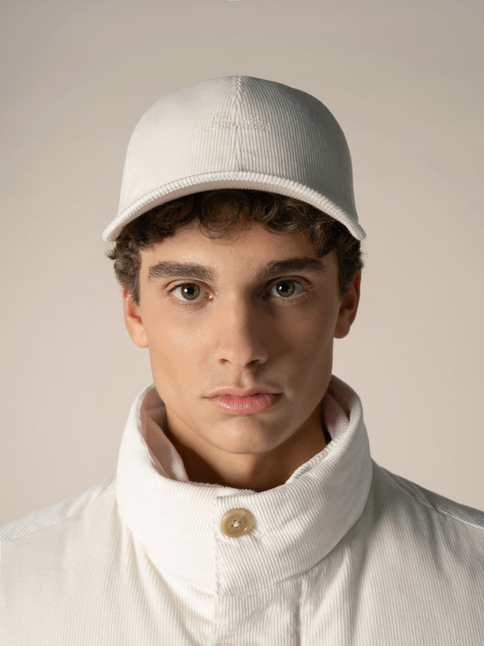 Ivory Corduroy Baseball Cap