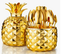 JUEGO CUBIERTOS 24 PIEZAS ACERO INOXIDABLE DECORATIVOS PIÑA