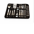 JUEGO DE CUBIERTOS PARA PARRILLA 29 PIEZAS EN ACERO INOXIDABLE CON ESTUCHE PROFESIONAL