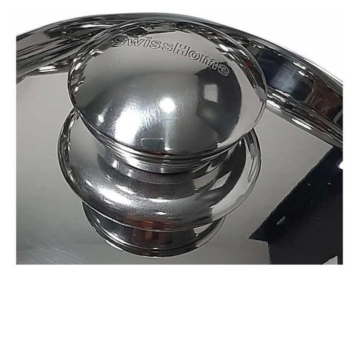 JUEGO DE OLLAS ACERO QUIRÚRGICO SWISSHOME 12 PIEZAS PLATEADO