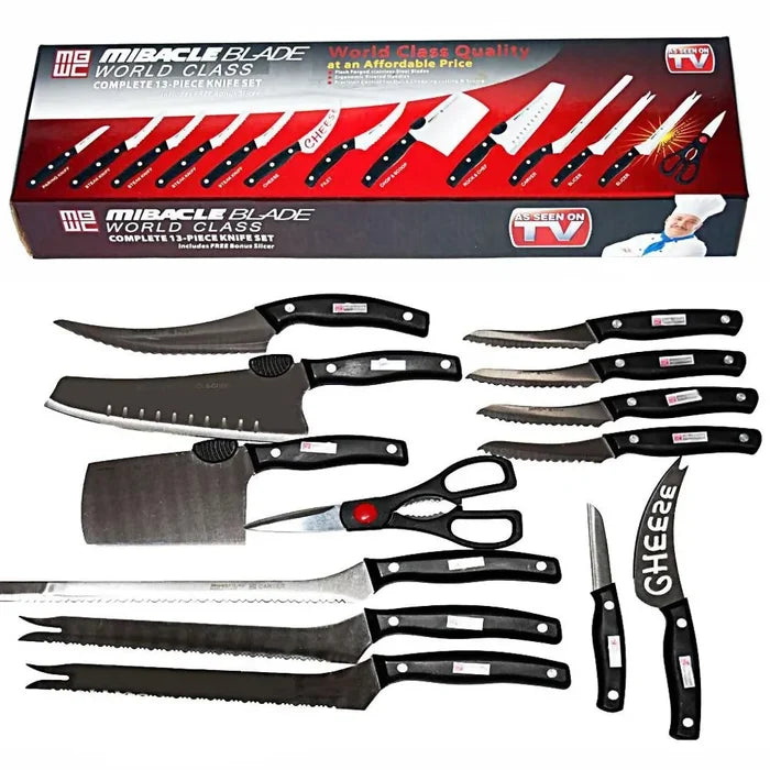 JUEGO DE SET CUCHILLOS PROFESIONALES CHEF MIBACLE BLADE 13 P ✅