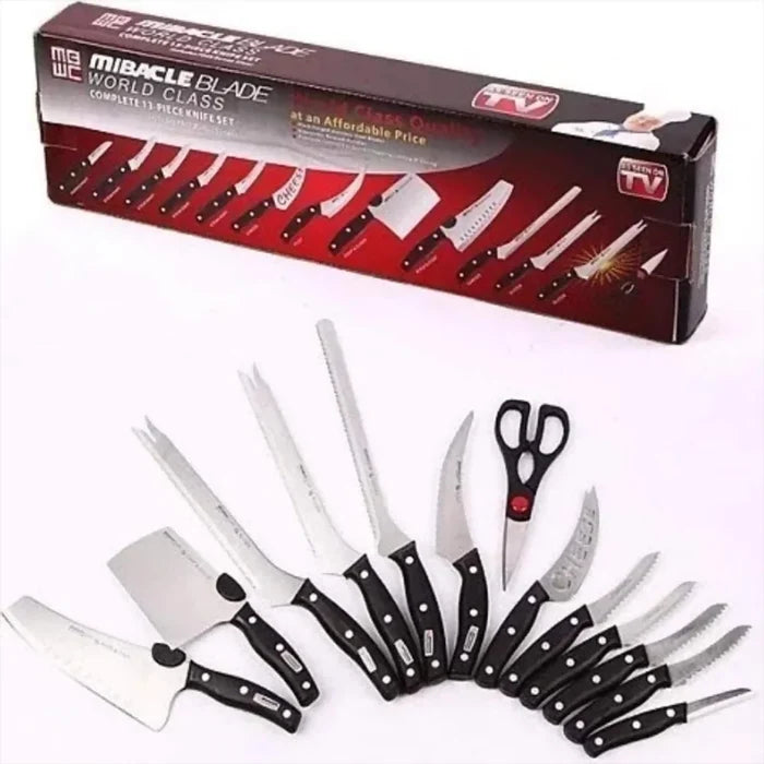JUEGO DE SET CUCHILLOS PROFESIONALES CHEF MIBACLE BLADE 13 P ✅
