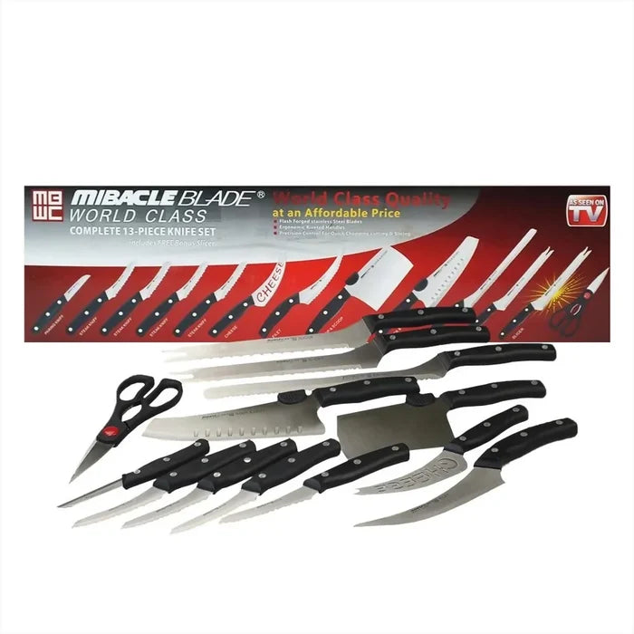 JUEGO DE SET CUCHILLOS PROFESIONALES CHEF MIBACLE BLADE 13 P ✅
