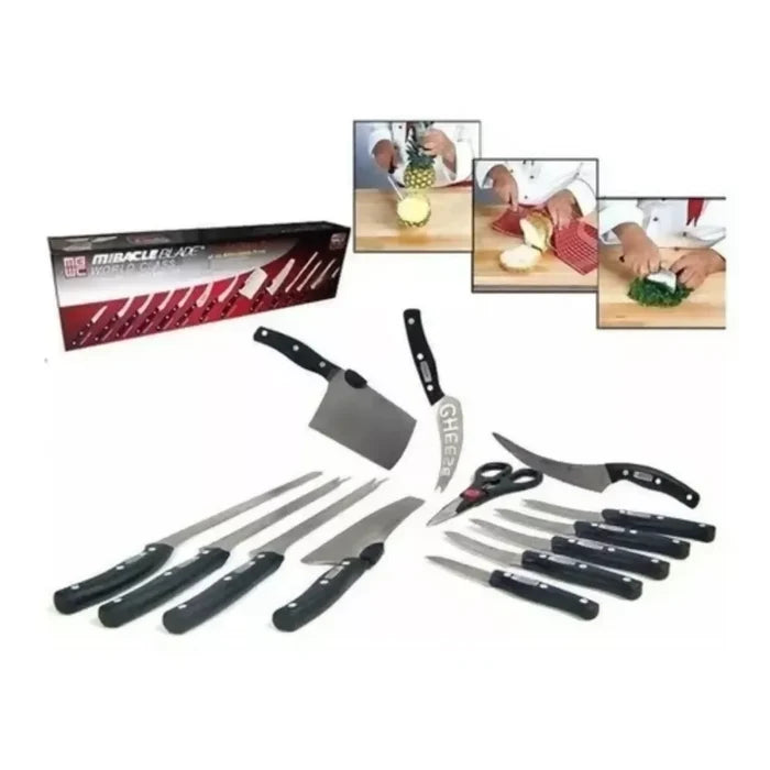 JUEGO DE SET CUCHILLOS PROFESIONALES CHEF MIBACLE BLADE 13 P ✅