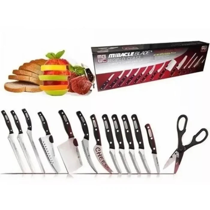 JUEGO DE SET CUCHILLOS PROFESIONALES CHEF MIBACLE BLADE 13 P ✅