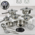 JUEGO OLLAS ACERO QUIRÚRGICO BATERÍA COCINA KLAUSBERG 21 PCS