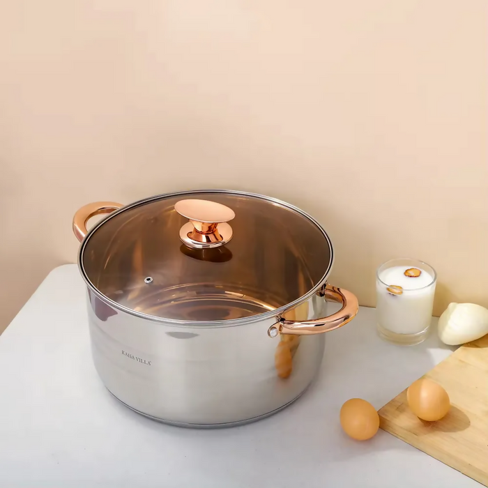 JUEGO OLLAS BATERÍA DE COCINA ACERO QUIRÚRGICO 6 PCS TAPA ACERO PLATEADO