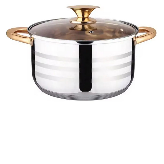 JUEGO OLLAS BATERÍA DE COCINA ACERO QUIRÚRGICO 6 PCS TAPA ACERO PLATEADO