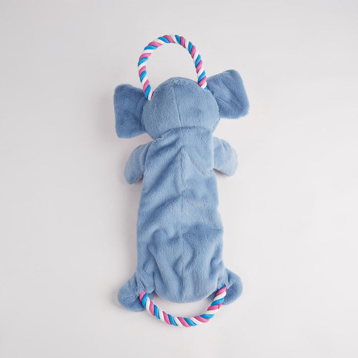 JUGUETE PARA PERROS CON FORMA DE ELEFANTE Y CUERDA PARA TIRAR