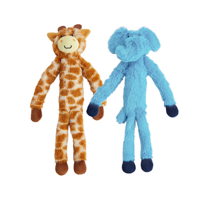 JUGUETE PARA PERROS ELEFANTE Y JIRAFA (PAQUETE DE 2)